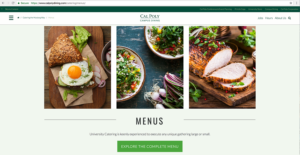 Cal Poly University Catering Online menu